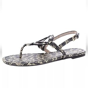 Coach Women's Jeri Leather T-Strap Flat Sandals Size 8